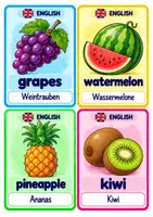 Vorschau - Bildkarten - 🍎 English Food & Drinks – 100 Vokabelkarten - Seite 2