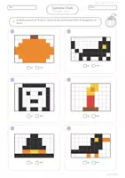 Vorschau - Arbeitsblätter - Symmetrie-Bilder Halloween | Spiegelbilder | differenziert - Seite 2