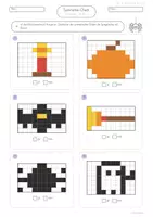 Vorschau - Arbeitsblätter - Symmetrie-Bilder Halloween | Spiegelbilder | differenziert - Seite 3