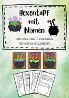 Vorschau - Mal- und Bastelvorlagen - Hexentopf mit Namen - Halloween-Bastelvorlage - Deckblatt