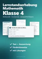 Vorschau - Fördermaterial/Inklusion - Lernstandserhebung Mathe Klasse 4 – Eingangstest Schuljahresanfang mit Auswertung und Förderhinweisen - Deckblatt