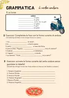 Vorschau - Arbeitsblätter - Grammatk: il verbo andare mit Lösungen - Deckblatt