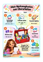 Vorschau - Arbeitsblätter - Texte überarbeiten Klasse 3/4 | Schreibwerkzeuge: Satzanfänge, Wortfelder, Adjektive, wörtliche Rede, Schreibkonferenz & Lösungen - Seite 3
