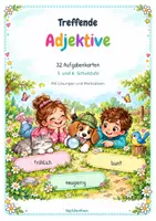 Vorschau - Aufgabenkarten - Treffende Adjektive – 32 Aufgabenkarten - Deckblatt