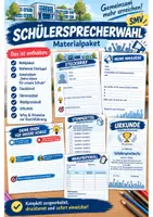 Vorschau - Arbeitsblätter - 🗳️ Schülersprecherwahl & SMV – Komplettes Materialpaket | Steckbrief, Wahlplakat, Wahlrede, Stimmzettel, Wahlprotokoll & Urkunde | Aufgaben des Schülersprechers, Arbeitsblätter & Vorlagen | Schülervertretung & Demokratiebildung - Deckblatt