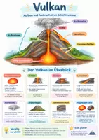 Vorschau - Poster - Erdaufbau Vulkane Plattentektonik Poster Lernkarten Set - Seite 1