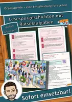 Vorschau - Stationenlernen - Organspende – eine Entscheidung fürs Leben – Lesespurgeschichte mit Rätselaufgaben (Klasse 7) - Deckblatt