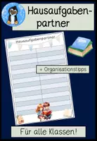 Vorschau - Arbeitsblätter - Hausaufgabenpartner – Vorlage & Organisationstipps für die Grundschule | Hausaufgaben organisieren - Deckblatt