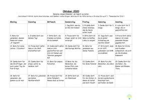 Vorschau - Arbeitsblätter - Gebetsplan Oktober 2020 Gebet - Deckblatt