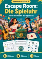 Vorschau - Arbeitsblätter - Lieder und Reime auf Spanisch, Escape Room, Klasse 5 - Deckblatt