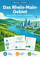 Vorschau - Arbeitsblätter - Das Rhein-Main-Gebiet Spickzettel, Klasse 5 - Deckblatt