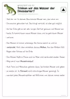 Vorschau - Arbeitsblätter - Leseförderung 3-fach differenziert: Wasser/Dinosaurier | Sachtext - Seite 2