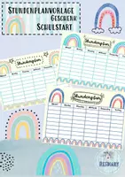 Vorschau - Arbeitsblätter - Schulstart Geschenke Lesezeichen Stundenplan Schuljahresorakel Regenbogen back to school - Seite 1