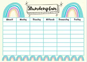 Vorschau - Anderer Materialtyp - Stundenplanvorlage Regenbogen Schulstart Back to school - Seite 3