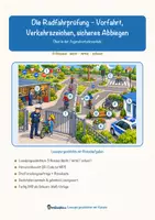 Vorschau - Arbeitsblätter - Die Radfahrprüfung – Vorfahrt, Verkehrszeichen, sicheres Abbiegen – Lesespurgeschichte mit Rätselaufgaben (Klasse 4) - Seite 1