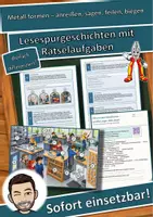 Vorschau - Mal- und Bastelvorlagen - Metall formen – anreißen, sägen, feilen, biegen – Lesespurgeschichte mit Rätselaufgaben (Klasse 7) - Deckblatt