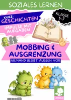 Vorschau - Arbeitsblätter - Mobbing Lesetext mit Fragen Klasse 5 6 7 | 3 Kurzgeschichten zu Ausgrenzung, Zuschauern & Cybermobbing | Anti-Mobbing-Prävention im Klassenrat - Deckblatt