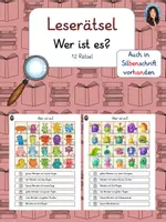 Vorschau - Arbeitsblätter - 12 Leserätsel für Leseanfänger - Wer ist es? - Deckblatt