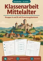 Vorschau - Test - Klassenarbeit Mittelalter Klasse 7 - Deckblatt