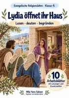 Vorschau - Arbeitsblätter - Lydia öffnet ihr Haus | Religion Klasse 4 Arbeitsblätter | Evangelische Religionslehre | 10 Arbeitsblätter als PDF - Deckblatt