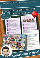 Vorschau - Stationenlernen - Rauchen und Vapes – warum Nikotin abhängig macht – Lesespurgeschichte mit Rätselaufgaben (Klasse 7) - Deckblatt