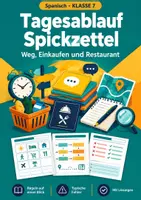 Vorschau - Arbeitsblätter - Tagesablauf Spickzettel Spanisch Klasse 7 - Deckblatt