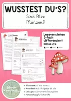 Vorschau - Spiele - Sachtext Pilze - Leseverstehen 3-fach differenziert - Deckblatt