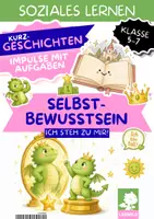 Vorschau - Arbeitsblätter - Selbstbewusstsein Lesetext mit Fragen Klasse 5 6 7 | 3 Kurzgeschichten zu eigenen Stärken, Vergleichen & innerem Kritiker | Selbstwertgefühl fördern in der Klassenlehrerstunde - Deckblatt