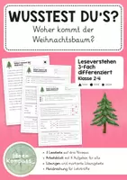 Vorschau - Arbeitsblätter - Sachtext Weihnachtsbaum - Leseverstehen 3-fach differenziert - Deckblatt