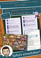 Vorschau - Mal- und Bastelvorlagen - Das Jugendschutzgesetz – Ausgehzeiten, Alkohol, Altersfreigaben – Lesespurgeschichte mit Rätselaufgaben (Klasse 8) - Deckblatt