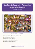 Vorschau - Mal- und Bastelvorlagen - Das Jugendschutzgesetz – Ausgehzeiten, Alkohol, Altersfreigaben – Lesespurgeschichte mit Rätselaufgaben (Klasse 8) - Seite 1