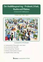 Vorschau - Mal- und Bastelvorlagen - Der Ausbildungsvertrag – Probezeit, Urlaub, Rechte und Pflichten – Lesespurgeschichte mit Rätselaufgaben (Klasse 9) - Seite 1