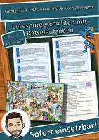 Vorschau - Arbeitsblätter - Gentechnik – Chancen und Risiken abwägen – Lesespurgeschichte mit Rätselaufgaben (Klasse 10) - Deckblatt