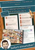 Vorschau - Arbeitsblätter - Weihnachtsplätzchen backen – Teig, Maße und Hygiene – Lesespurgeschichte mit Rätselaufgaben (Klasse 5) - Deckblatt