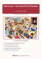 Vorschau - Mal- und Bastelvorlagen - Santa Lucia – das Lichterfest im Dezember – Lesespurgeschichte mit Rätselaufgaben (Klasse 3) - Seite 1