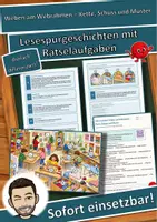 Vorschau - Arbeitsblätter - Weben am Webrahmen – Kette, Schuss und Muster – Lesespurgeschichte mit Rätselaufgaben (Klasse 3) - Deckblatt