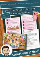 Vorschau - Arbeitsblätter - Silvester und Neujahr – Bräuche zum Jahreswechsel – Lesespurgeschichte mit Rätselaufgaben (Klasse 2) - Deckblatt