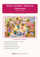 Vorschau - Arbeitsblätter - Silvester und Neujahr – Bräuche zum Jahreswechsel – Lesespurgeschichte mit Rätselaufgaben (Klasse 2) - Seite 1