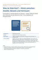 Vorschau - Stundenentwürfe - Unterrichtssequenz Q2: Was ist Wahrheit? Kleist zwischen Zweifel, Beweis und Vertrauen (5 Stunden mit Kompetenzcheck, IIIB) - Seite 1