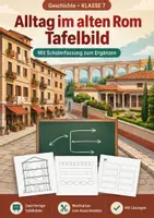 Vorschau - Arbeitsblätter - Alltag im alten Rom, Tafelbild, Klasse 7 - Deckblatt