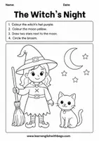 Vista previa - Hojas de trabajo - HALLOWEEN – READ, DRAW & COLOUR - Portada