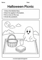 Vista previa - Hojas de trabajo - HALLOWEEN – READ, DRAW & COLOUR - página 2