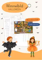 Vorschau - Arbeitsblätter - Wimmelbild Halloween | Leseverständnis | differenziert - Deckblatt