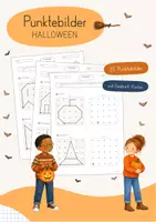 Vorschau - Arbeitsblätter - Punktebilder Halloween | Geobrett | Geometrie | differenziert - Deckblatt