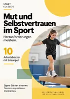 Vorschau - Arbeitsblätter - Mut & Selbstvertrauen im Sport | Arbeitsblätter Klasse 6 mit Lösungen - Material für Inaktive - Deckblatt