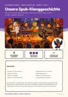Vorschau - Arbeitsblätter - Klanggeschichte Halloween Musik Klasse 2/3 | Arbeitsblätter 13 Seiten mit Lösungen | grafische Notation, Aufführen | Halloween-Zirkus 5 - Seite 1