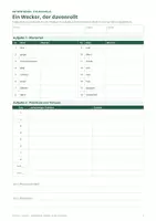 Vorschau - Arbeitsblätter - Klassenarbeit Deutsch Klasse 7: Wortarten, Tempus, Aktiv und Passiv – „Ein Wecker, der davonrollt“ mit Erwartungshorizont - Seite 3