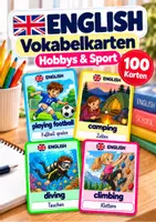 Vorschau - Bildkarten - ✨ English Vocabulary Cards – Hobbies & Sport | 100 Karten 🏃♀️⚽🎨 - Deckblatt