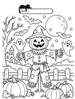 anteprima - Programmi scolastici / Materiali per docenti - Disegno da colorare uno spaventapasseri il giorno di Halloween - Pagina di copertina