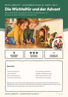 Vorschau - Arbeitsblätter - Advent Adventskranz Sachunterricht Klasse 1/2 | Arbeitsblätter 13 Seiten mit Lösungen | Wichteltür, Adventssonntage, Kalender | Wichtel-Werkstatt 1 - Seite 1